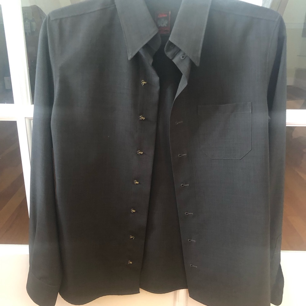 Jean Paul Gaultier Italy Dark Gray Button-Up Long Sleeve Shirt Rare Exquisite